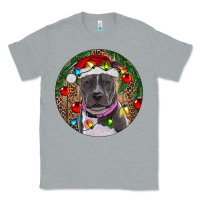 Heather Grey Christmas Pitbull Classic Tee - RanaPortraitStore