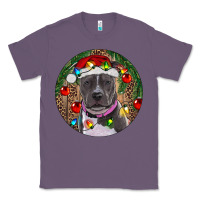 Lavender Christmas Pitbull Classic Tee - RanaPortraitStore