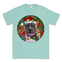 Seafoam Christmas Pitbull Classic Tee - RanaPortraitStore