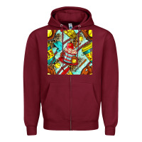 Burgundy softball coffee cup and bat with leopard seamless pattern bbs Zipper Hoodie - BundleAndBundleShop