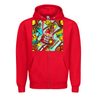 Red softball coffee cup and bat with leopard seamless pattern bbs Zipper Hoodie - BundleAndBundleShop
