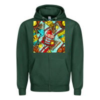 Sports Green softball coffee cup and bat with leopard seamless pattern bbs Zipper Hoodie - BundleAndBundleShop