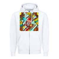 White softball coffee cup and bat with leopard seamless pattern bbs Zipper Hoodie - BundleAndBundleShop