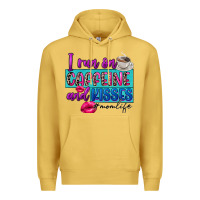 Antique Gold I run on caffeine and kisses Premium Hoodie - FaDigitalArtStudio