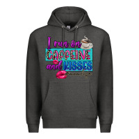 Charcoal Heather I run on caffeine and kisses Premium Hoodie - FaDigitalArtStudio