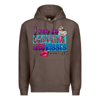 Coffee I run on caffeine and kisses Premium Hoodie - FaDigitalArtStudio