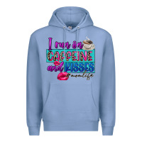 Colony Blue I run on caffeine and kisses Premium Hoodie - FaDigitalArtStudio