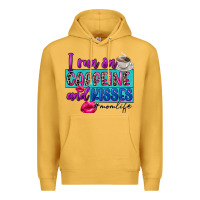 Mustard I run on caffeine and kisses Premium Hoodie - FaDigitalArtStudio