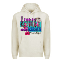 Oatmeal Heather I run on caffeine and kisses Premium Hoodie - FaDigitalArtStudio