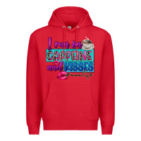 Red I run on caffeine and kisses Premium Hoodie - FaDigitalArtStudio