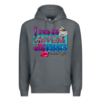 Rock I run on caffeine and kisses Premium Hoodie - FaDigitalArtStudio