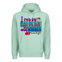 Seafoam I run on caffeine and kisses Premium Hoodie - FaDigitalArtStudio