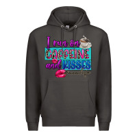Smoke I run on caffeine and kisses Premium Hoodie - FaDigitalArtStudio