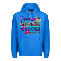 True Royal I run on caffeine and kisses Premium Hoodie - FaDigitalArtStudio