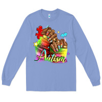 Colony Blue Black woman Autism nails Long Sleeve Tee - NancyCooperArtShop