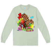 Matcha Black woman Autism nails Long Sleeve Tee - NancyCooperArtShop