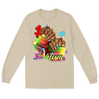 Mushroom Black woman Autism nails Long Sleeve Tee - NancyCooperArtShop
