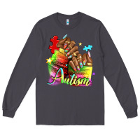 Smoke Black woman Autism nails Long Sleeve Tee - NancyCooperArtShop