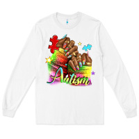 White Black woman Autism nails Long Sleeve Tee - NancyCooperArtShop