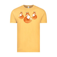 Three Little Foxes In Fox Family I Gift Vintage Tee | Teevron