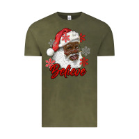 Vintage Olive african american santa believe Vintage Tee - RanaPortraitStore
