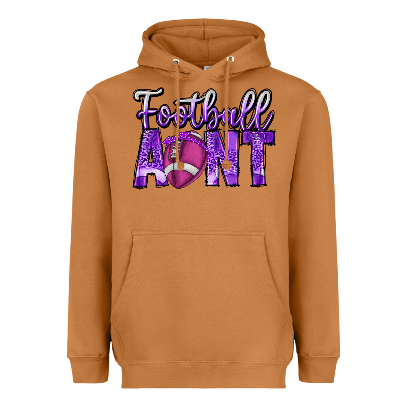 Football Aunt Heavyweight Hoodie by CowhideDigitalArt | Teevron