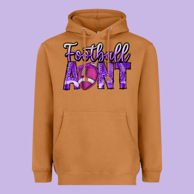 Football Aunt Heavyweight Hoodie Designed By Cowhidedigitalart
