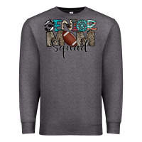 Charcoal Heather senior mom squad football design Premium Sweatshirt - CowhideDigitalArt