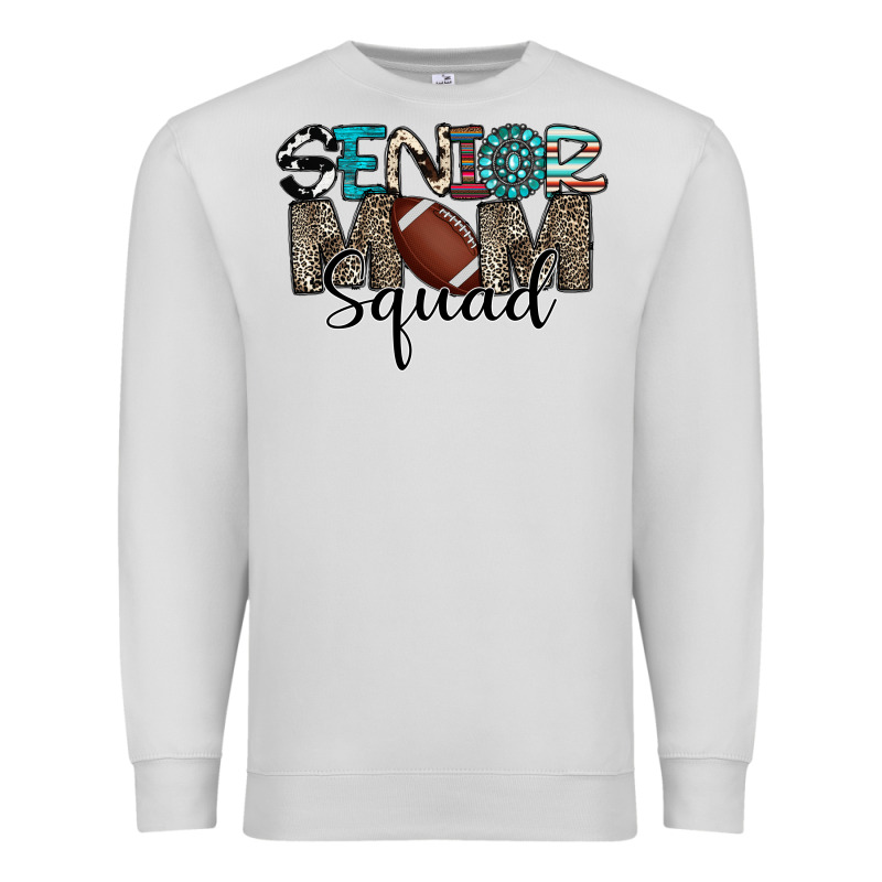 Senior Mom Squad Football Design Premium Sweatshirt by CowhideDigitalArt | Teevron