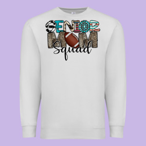 Senior Mom Squad Football Design Premium Sweatshirt Designed By Cowhidedigitalart