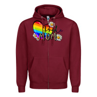 Burgundy pride mom Zipper Hoodie - FaDigitalArtStudio