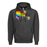 Charcoal Heather pride mom Zipper Hoodie - FaDigitalArtStudio