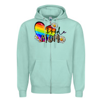 Seafoam pride mom Zipper Hoodie - FaDigitalArtStudio