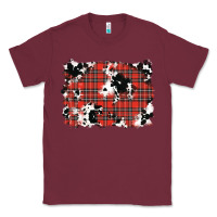 Burgundy Christmas Plaid Cowhide Pattern Background Classic Tee - RanaPortraitStore