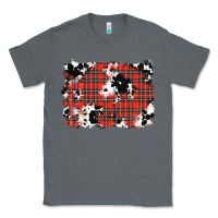Charcoal Heather Christmas Plaid Cowhide Pattern Background Classic Tee - RanaPortraitStore