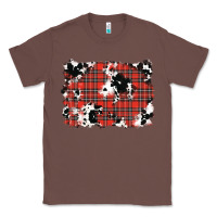 Chestnut Christmas Plaid Cowhide Pattern Background Classic Tee - RanaPortraitStore