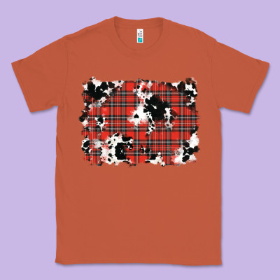 Christmas Plaid Cowhide Pattern Background Classic Tee Designed By Ranaportraitstore