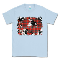 Dusty Blue Christmas Plaid Cowhide Pattern Background Classic Tee - RanaPortraitStore