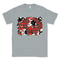 Heather Grey Christmas Plaid Cowhide Pattern Background Classic Tee - RanaPortraitStore