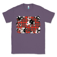 Lavender Christmas Plaid Cowhide Pattern Background Classic Tee - RanaPortraitStore