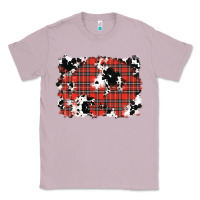 Lilac Christmas Plaid Cowhide Pattern Background Classic Tee - RanaPortraitStore
