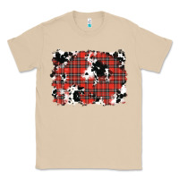 Mushroom Christmas Plaid Cowhide Pattern Background Classic Tee - RanaPortraitStore