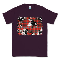 Plum Christmas Plaid Cowhide Pattern Background Classic Tee - RanaPortraitStore