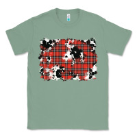 Sage Christmas Plaid Cowhide Pattern Background Classic Tee - RanaPortraitStore