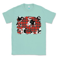 Seafoam Christmas Plaid Cowhide Pattern Background Classic Tee - RanaPortraitStore