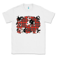White Christmas Plaid Cowhide Pattern Background Classic Tee - RanaPortraitStore