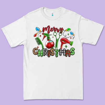 Merry Christmas Hair Dresser Premium Tee Designed By Maliassmallbusiness