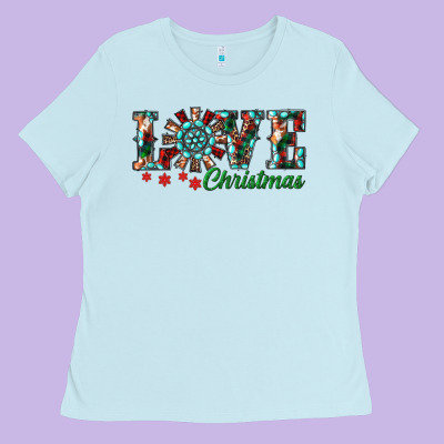 Christmas Love Windmill Ladies Tee Designed By Ranaportraitstore