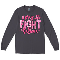 Smoke pray fight believe breast cancer Long Sleeve Tee - texasbilliewilder