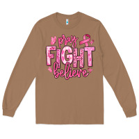 Toasted Coconut pray fight believe breast cancer Long Sleeve Tee - texasbilliewilder